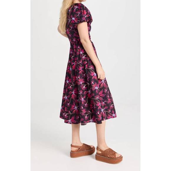 NEW ULLA JOHNSON cecile midi dress in zinnia red - Picture 2 of 4